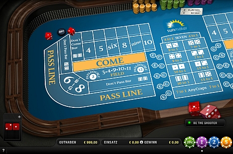 Craps spielen bei Sunmaker