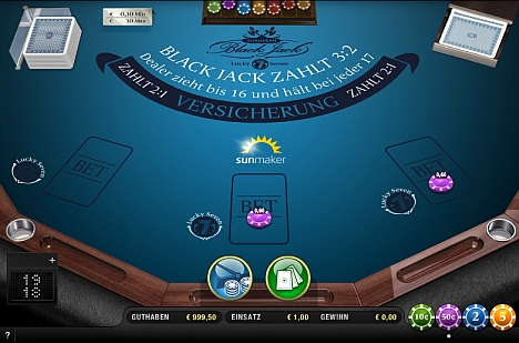 Blackjack Lucky Seven online bei Sunmaker