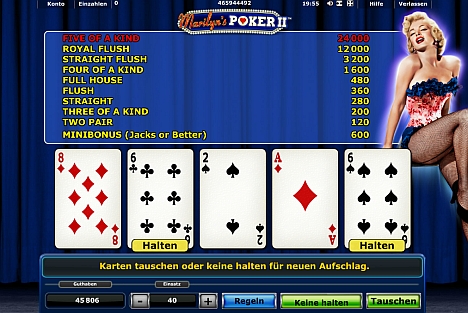 Marilyns Poker II bei Stargames online spielen