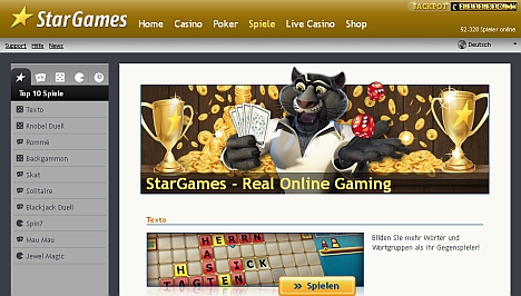 Gesellschaftsspiele bei Stargames