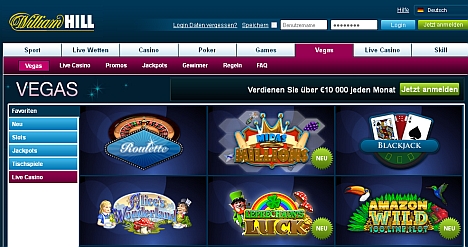 William Hill - spielen wie in Vegas